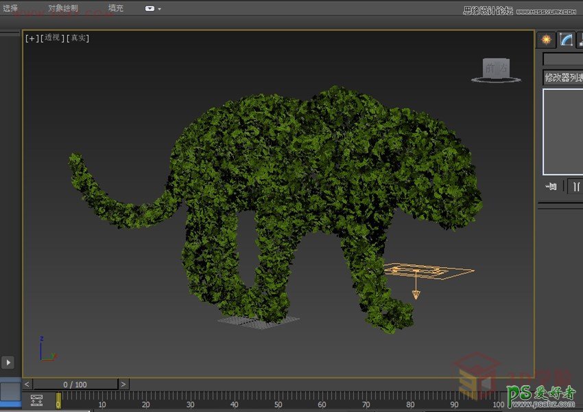 3ds MAX建模教程：巧用粒子流制作漂亮的草雕动物