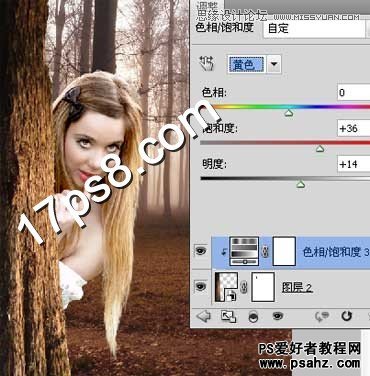 photoshop创意合成森林中的美女与小白兔场景特效教程