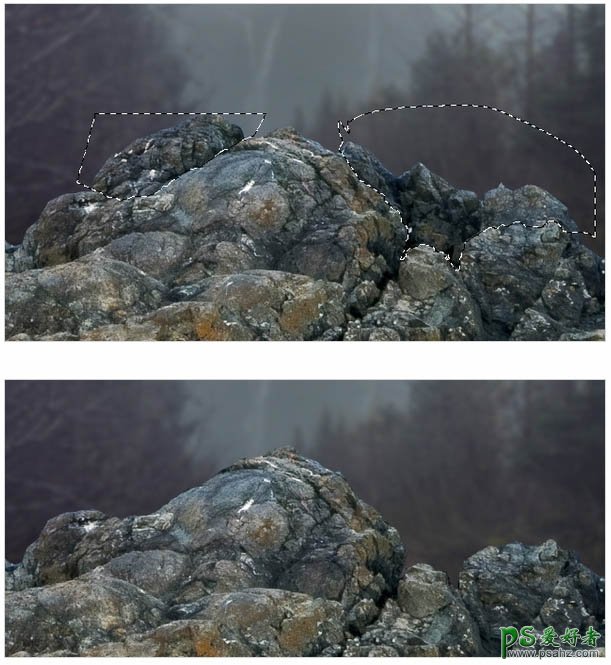 Photoshop合成暗夜森林中霸气的火焰鹿王特效图片