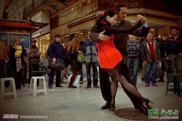 photoshop给一对街舞情侣照调出漂亮的夜景效果