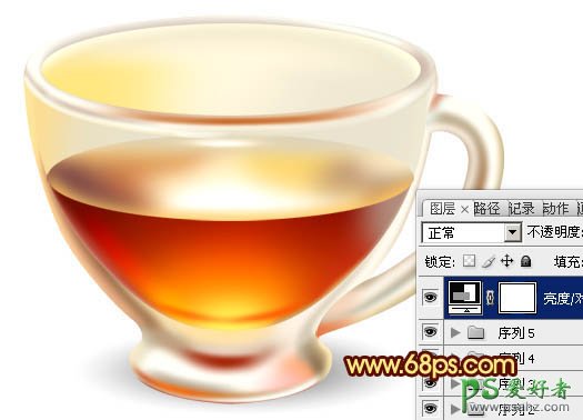 photoshop制作盛有红茶的玻璃茶杯素材图片教程