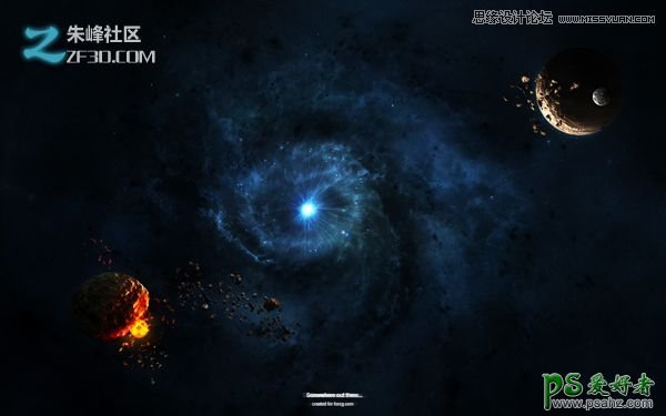 3Dmax制作壮观的宇宙三维空间爆炸效果图，宇宙黑洞恐怖空间图片