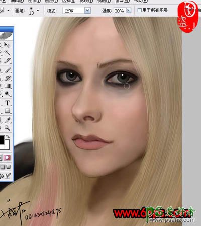 PS鼠绘教程：手绘性感漂亮的欧美金发少女形象实例教程