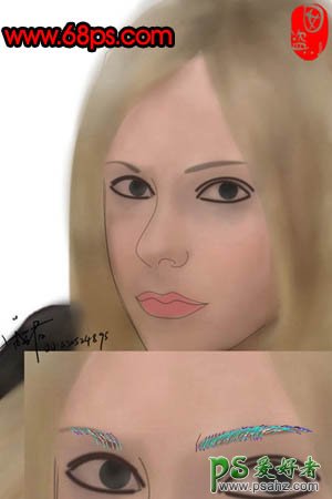 PS鼠绘教程：手绘性感漂亮的欧美金发少女形象实例教程