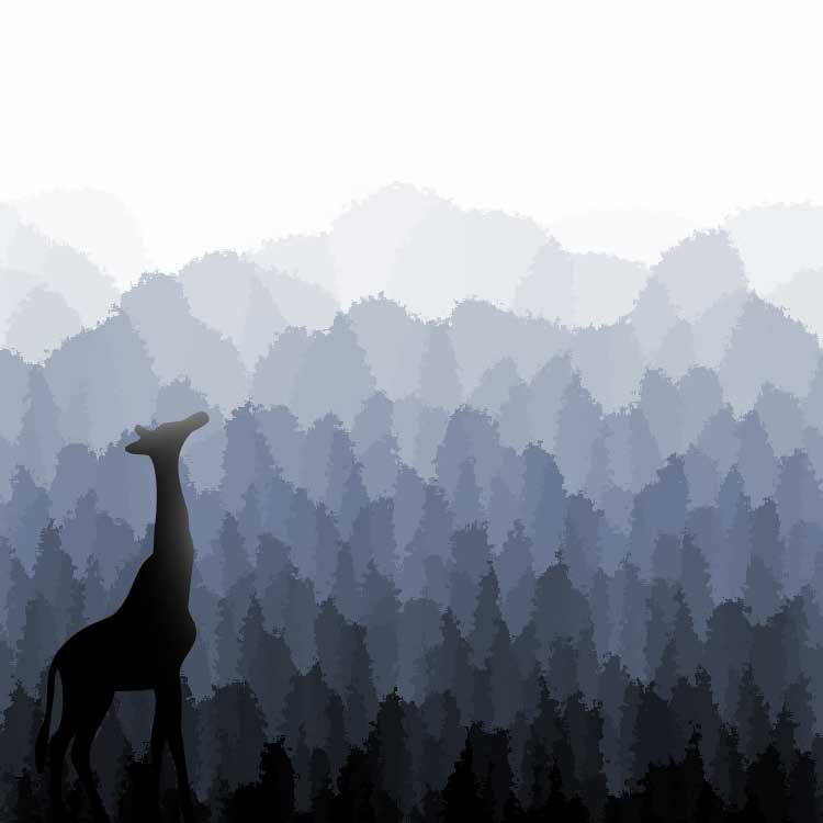 PS滤镜教程：巧用滤镜制作抽象的森林插画图片,森林水墨画效果。