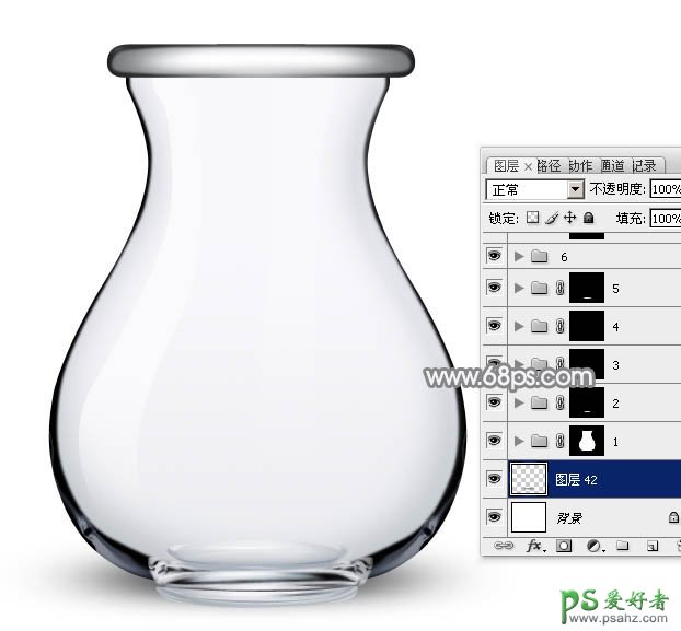 photoshop手工制作一只透明的玻璃缸-玻璃容杯-玻璃杯子