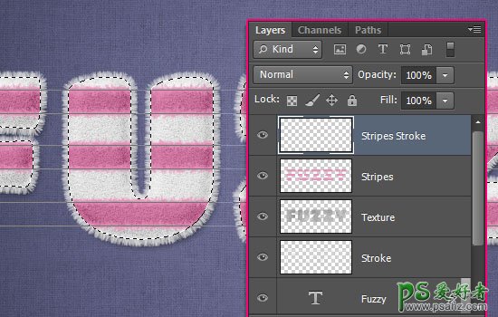 PS个性文字制作：利用图层样式及画笔设计布艺字-可爱的毛巾文字