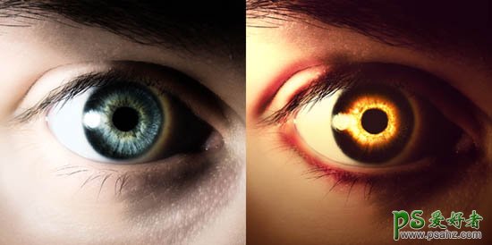 利用PS把普通的眼睛照片制作出金色的眼球特效