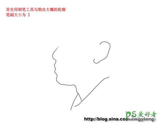 PS鼠绘教程：制作人物线条速写画像，鼠绘人物铅笔画实例教程