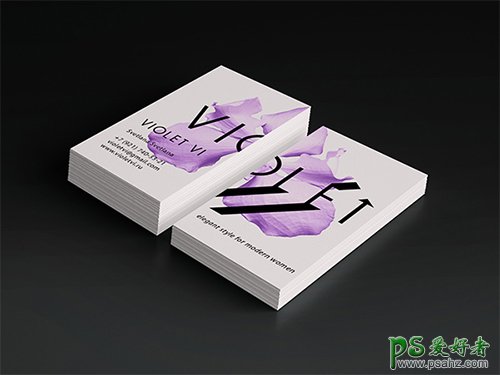 美观大方的紫色名片设计作品欣赏：优雅神秘的紫色商务名片设计