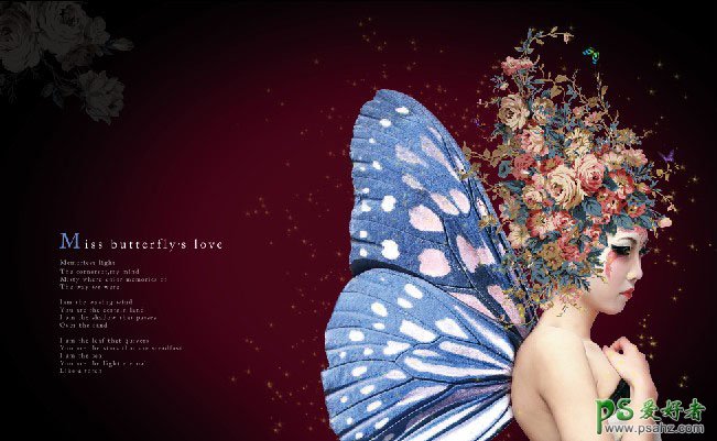 PS打造精美的蝴蝶仙子少女艺术照片