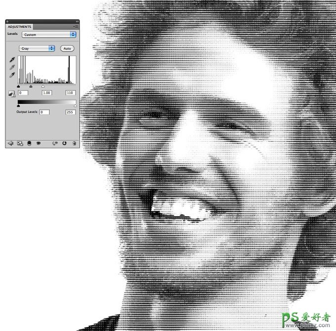Photoshop人像后期教程：学习制作个性的黑白半调网纹人物头像图
