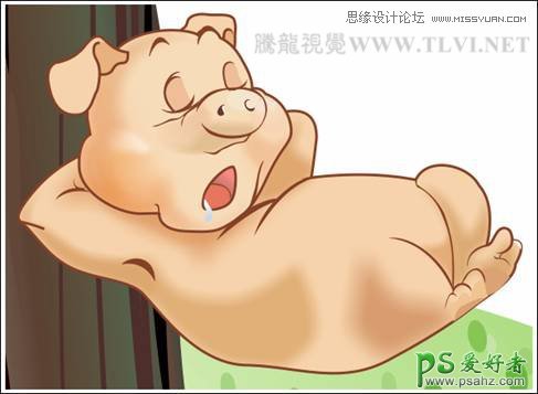 CorelDRAW制作可爱的卡通泡泡猪插画图片，胖胖的小猪失量图素材