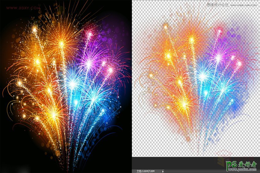 PS快速抠图教程：学习用通道巧妙的抠出绚丽的烟花效果图