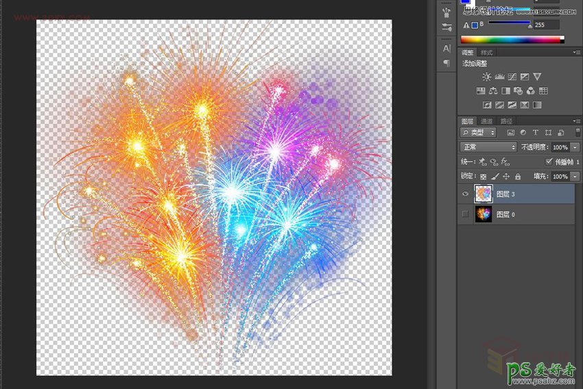 PS快速抠图教程：学习用通道巧妙的抠出绚丽的烟花效果图