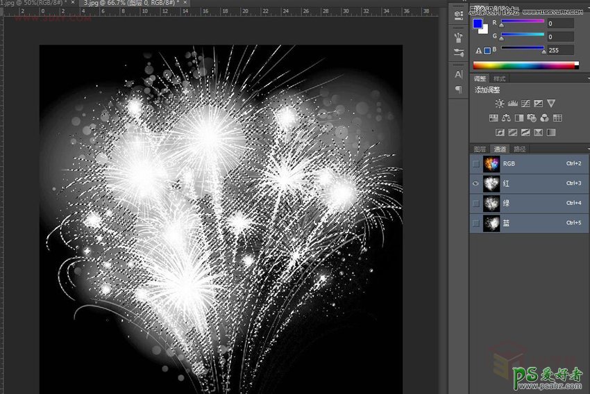 PS快速抠图教程：学习用通道巧妙的抠出绚丽的烟花效果图