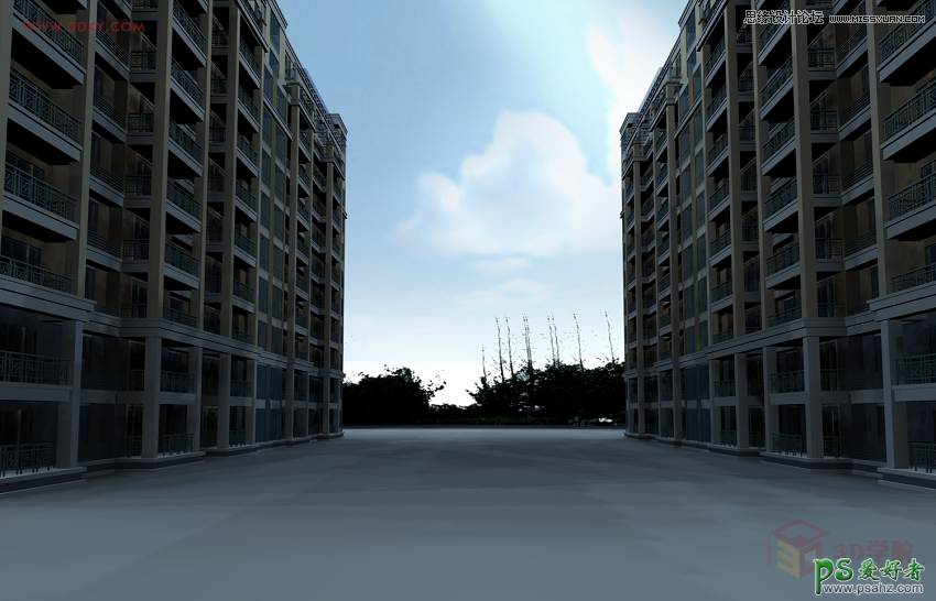 3DMAX渲染教程：学习给室外建筑楼房单体效果图进行渲染