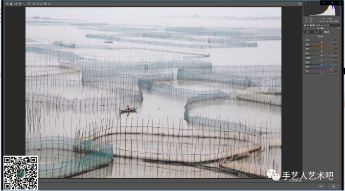 PS摄影后期教程：学习给江南渔村风景照调出唯美的水墨画效果。