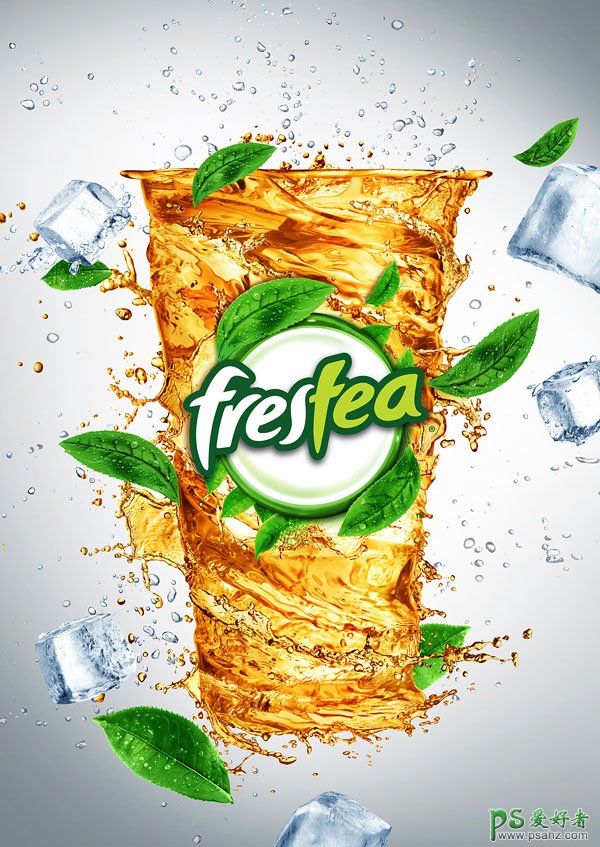 个性时尚的Frestea绿茶产品宣传广告设计作品，绿茶视觉设计欣赏