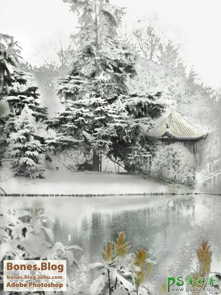 photoshop制作非常漂亮的雪景风景画教程实例