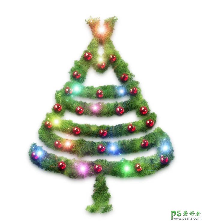 photoshop制作挂满彩灯的圣诞树-圣诞树装饰素材