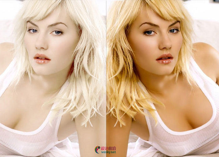 Photoshop给欧美少女写真照调出细腻白暂的肤色。