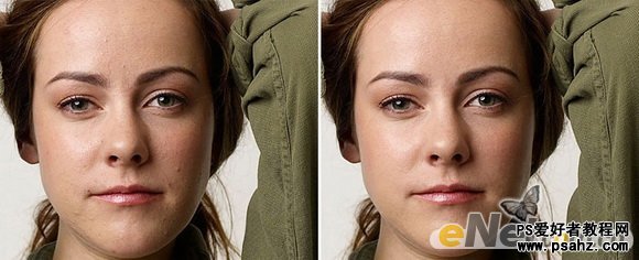photoshop美女皮肤修饰教程：打造光滑质感的美女面部皮肤效果
