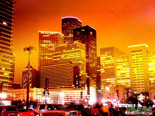 photoshop打造火红绚丽色彩夜景城市风景照片-风景照后期渲染