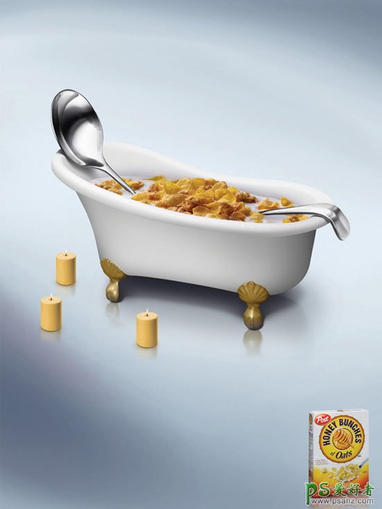 欣赏一组创意有趣的麦片食品广告作品，食品平面作品欣赏