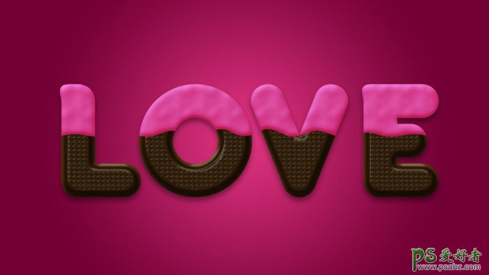 ps情人节艺术字设计教程：利用图层样式制作love双色巧克力字体