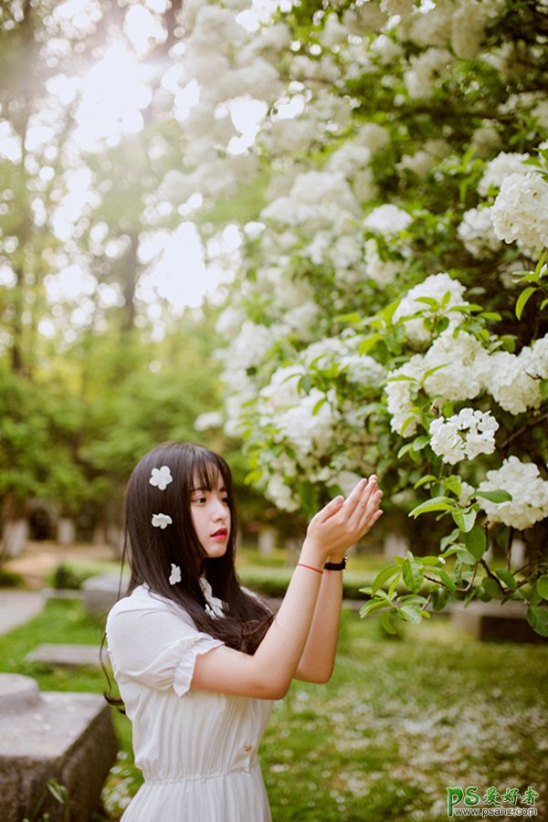 梦幻青春未成年少女花海写真集，唯美少女醉心花海自拍个人写真照