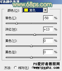 PS调色教程：给花坛边的清秀美女调出甜美的黄绿色