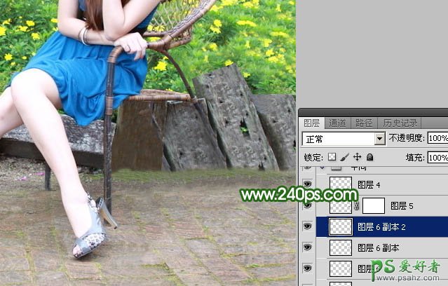 Photoshop抠图教程：学习把美腿女生照片中杂乱的椅子给去除掉