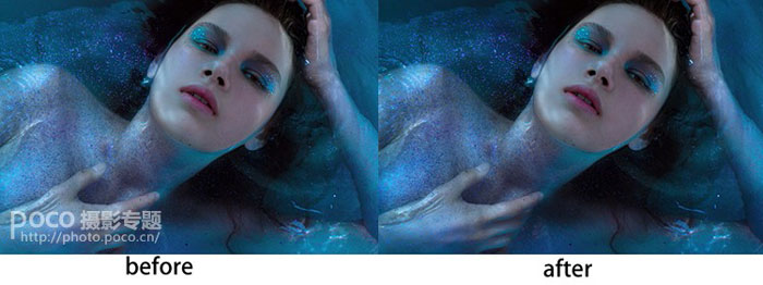 PS后期教程：给浴缸里的美女废片后期修出蓝色唯美的效果