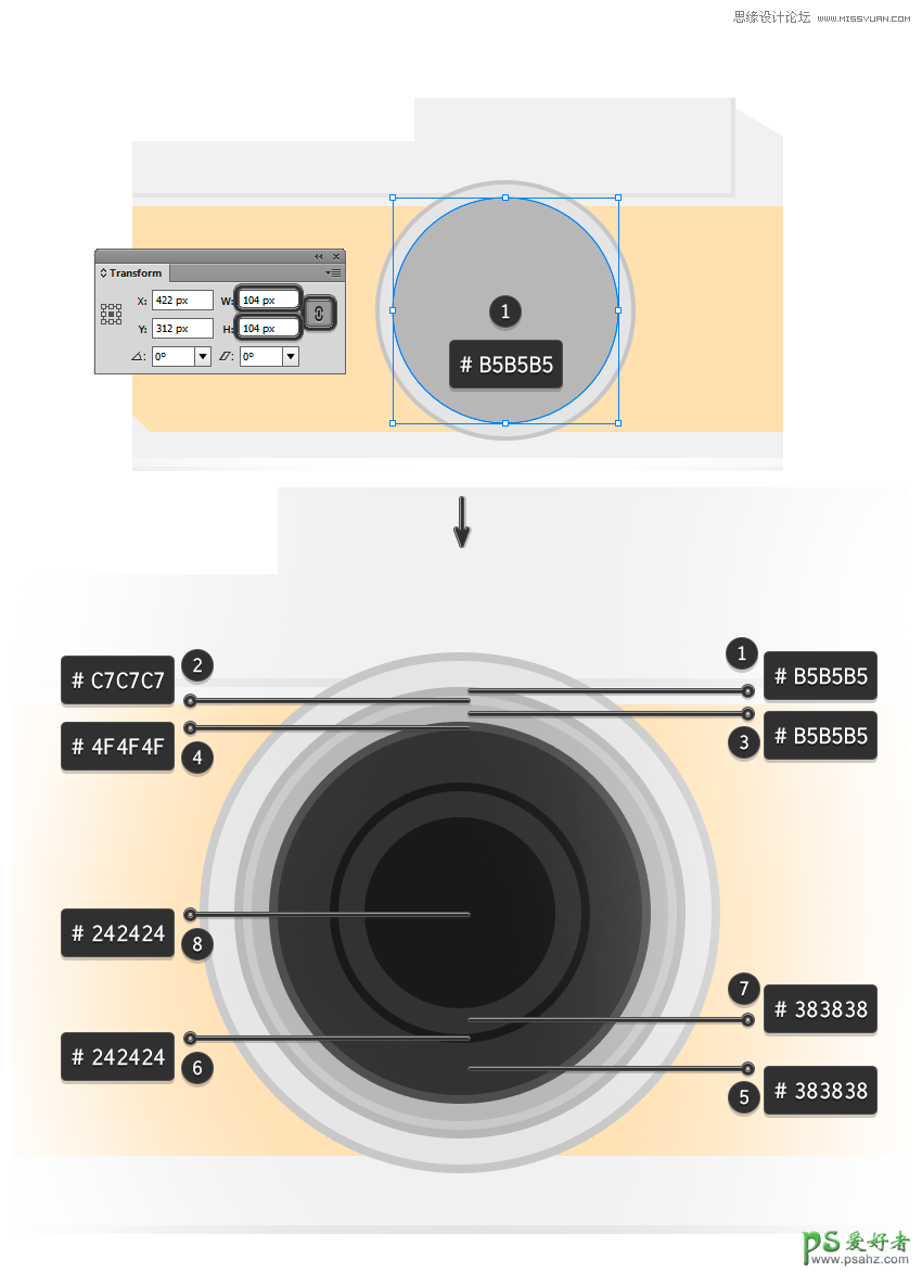AI手绘教程：手工绘制复古风格的相机失量图，Leica M6相机素材图