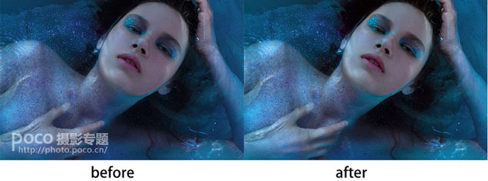 PS后期教程：给浴缸里的美女废片后期修出蓝色唯美的效果