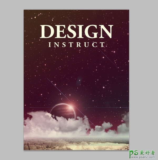 PS海报设计实例教程：打造大气的复古风格的行星景观海报
