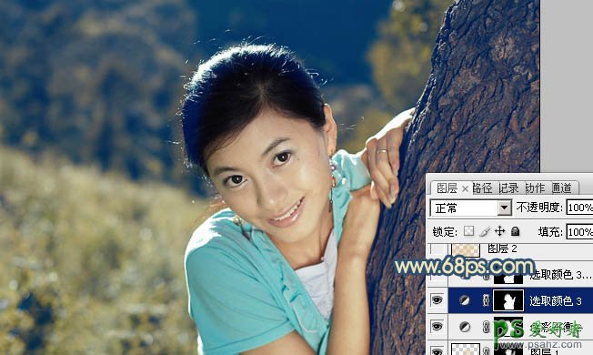 photoshop调出中性青色调美女外景艺术照实例教程