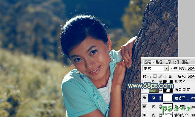 photoshop调出中性青色调美女外景艺术照实例教程