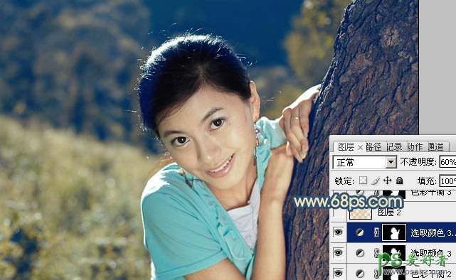 photoshop调出中性青色调美女外景艺术照实例教程