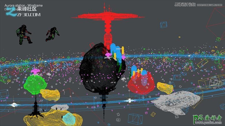 3DMAX模仿地心引力打造科幻效果的宇宙太空空间站模型效果图