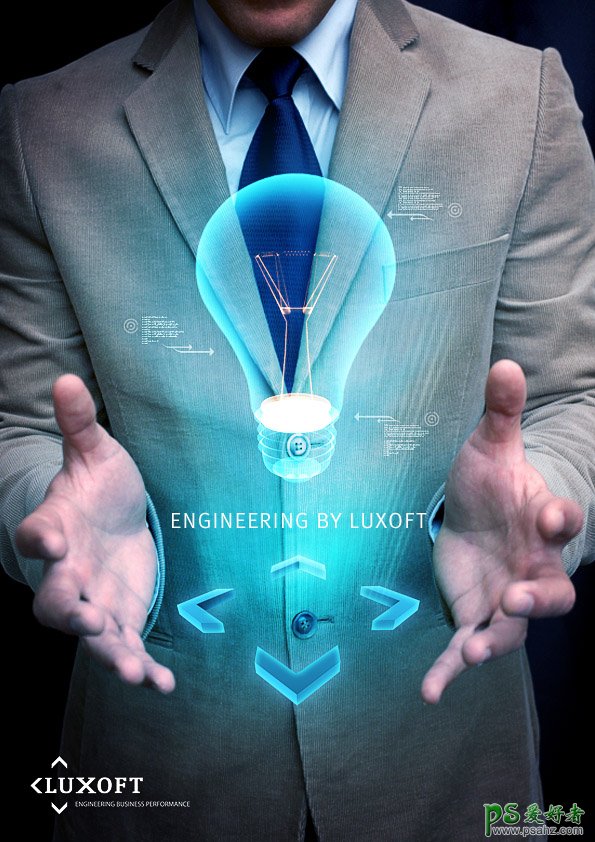 蓝色高科技数码产品宣传海报设计，大气的科技蓝产品广告图片。