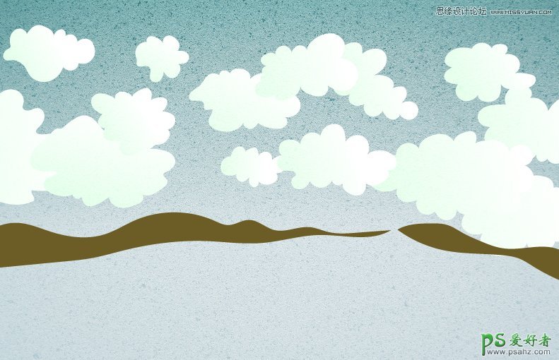 Illustrator绘制漂亮的失量风景画，外景山谷漂亮的小溪失量图