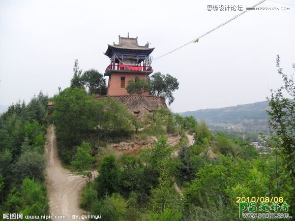 PS照片倒影制作教程：给一幅寺院风景图片制作出水面倒影的效果