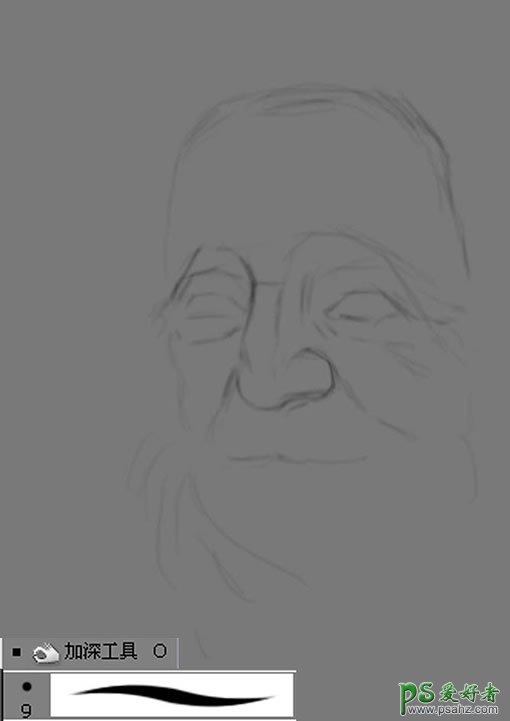 PS鼠绘教程：手绘逼真效果的老法师肖像素材图片