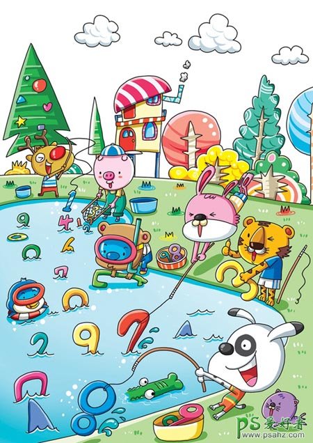 可爱的韩国卡通插画作品，韩国可爱儿童插画设计欣赏
