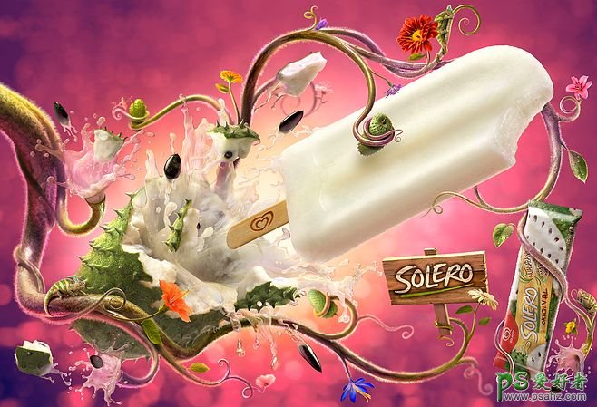 美味可口的冰淇淋海报设计作品，引爆你的味觉的冰淇淋广告设计。