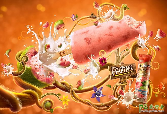美味可口的冰淇淋海报设计作品，引爆你的味觉的冰淇淋广告设计。