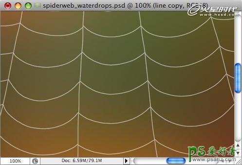 PS实例教程：制作挂满露珠的蜘蛛网素材图片