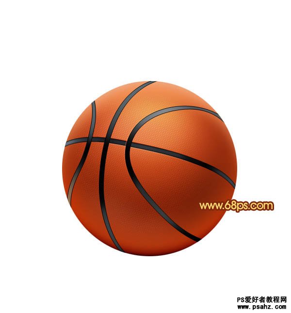 photoshop快速制作逼真质感的红色篮球图片教程实例